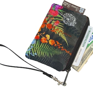 Piccola custodia con cerniera per carte di credito - Piccola borsa per il trucco - Portamonete da donna - Borsa con cerniera Boho, organizer per borsa da donna, fodera in tessuto impermeabile