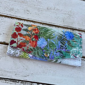 RFID Wallet Women Slim Wallet Women RFID Protected Fabric Wallet Cell Phone Wallet Fern and Floral Design Wallet image 3