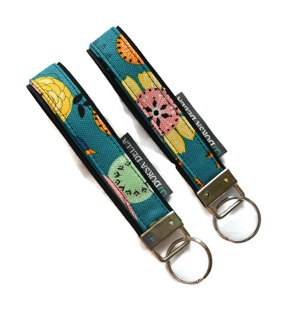 Key Fob Wristlet Key Chain Wristlet Fabric Keyfob Etsy