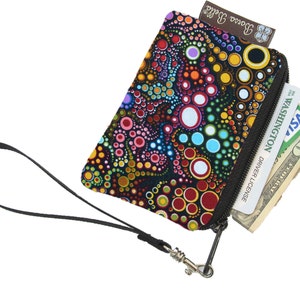 Small Credit Card Zipper Pouch - Small Makeup Bag - Women&#39;s Coin Purse - Boho Zipper Pouch  Women&#39;s Purse Organizer Waterproof Lining Fabric