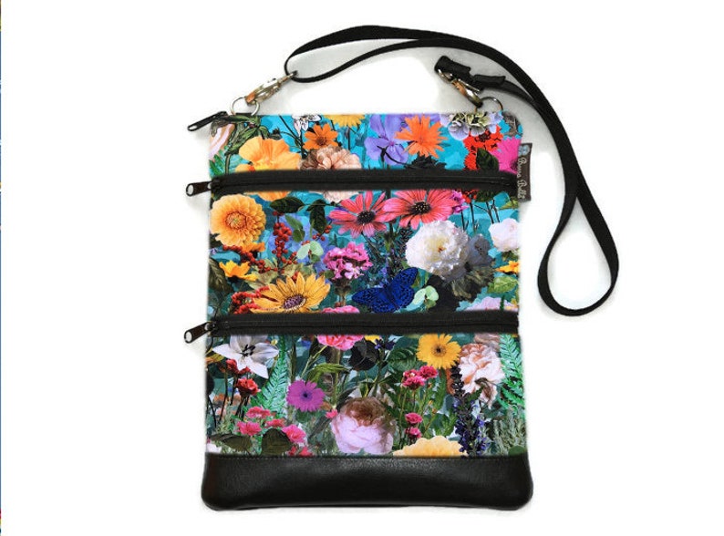 Small Fabric Crossbody Bag Boho Crossbody Bag 3 Zipper Etsy