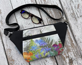 Fanny Pack Crossbody Bag, Belt Bag Crossbody Sling, Women Hip Bag, Small Fanny Pack Sling, Crossbody Pouch Women, Waist Bag, Floral Fabric