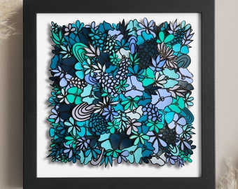 Colorful Floral Collage Art - Original one of a kind wall hanging to brighten up your space with bright textured art - Nurture Your Dreams