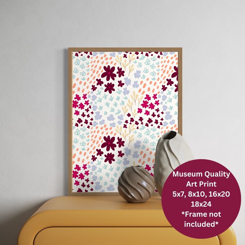 Flourish - Colorful Floral Art Print for Modern, Vintage, or Bohemian Spaces