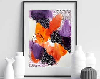 Colorful Abstract Wall Art for Modern Boho Decor. Original Painting for you Living Room, Bedroom or Nursery wall. SHIFT