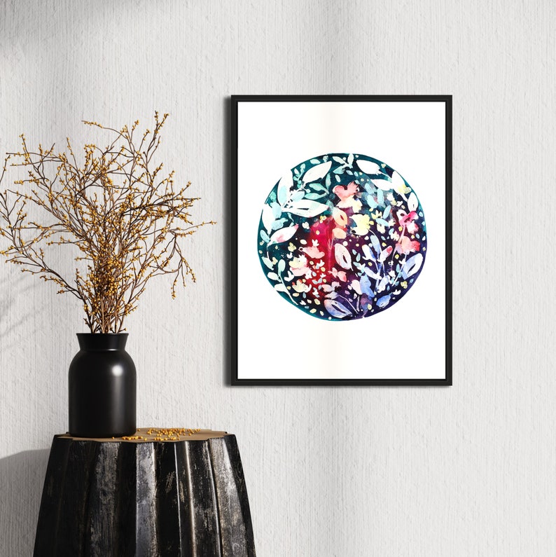 Colorful Abstract Floral Wall Art for Modern Boho Decor. Original Painting for your Living Room, Bedroom or Nursery wall. THE PATH FORWARD