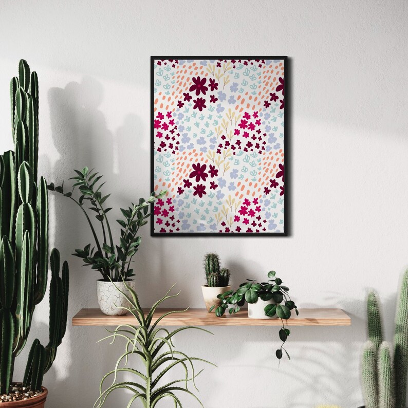 Flourish - Colorful Floral Art Print for Modern, Vintage, or Bohemian Spaces
