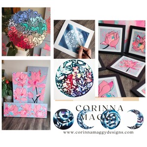 Colorful Abstract Floral Wall Art for Modern Boho Decor. Original Painting for your Living Room, Bedroom or Nursery wall. THE PATH FORWARD image 9