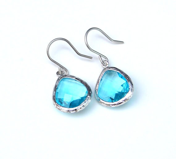 Everday Aqua Drop Earrings Wedding Jewelry Bridesmaid | Etsy