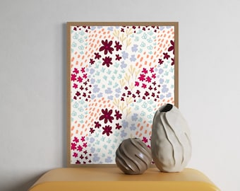 Flourish - Colorful Floral Art Print for Modern, Vintage, or Bohemian Spaces