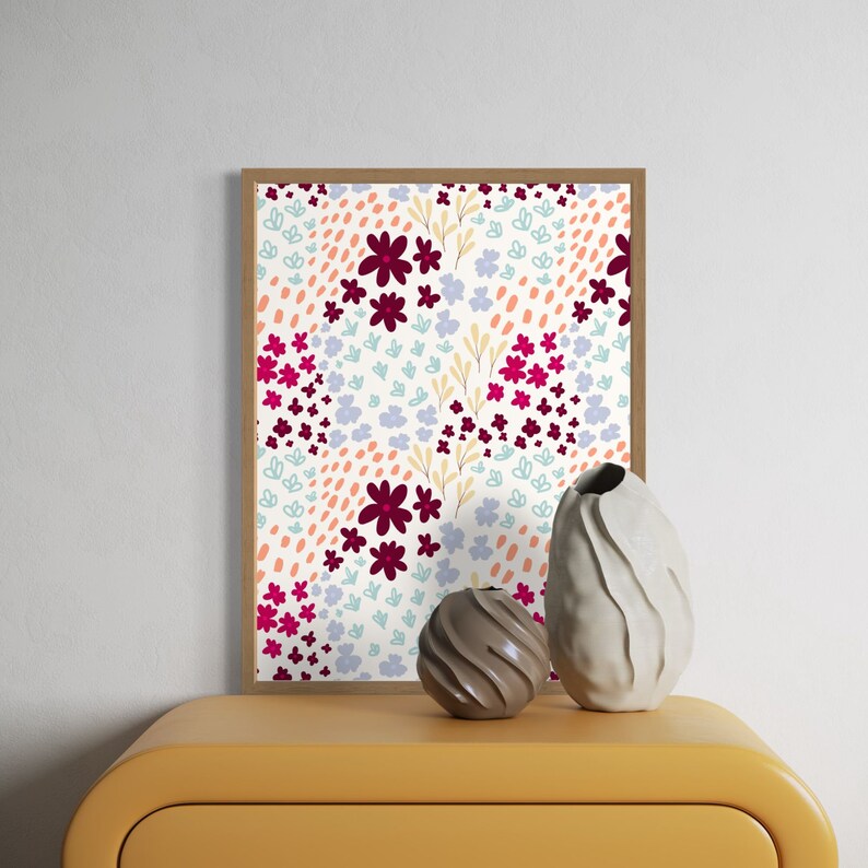 Flourish - Colorful Floral Art Print for Modern, Vintage, or Bohemian Spaces