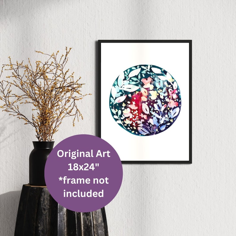 Colorful Abstract Floral Wall Art for Modern Boho Decor. Original Painting for your Living Room, Bedroom or Nursery wall. THE PATH FORWARD