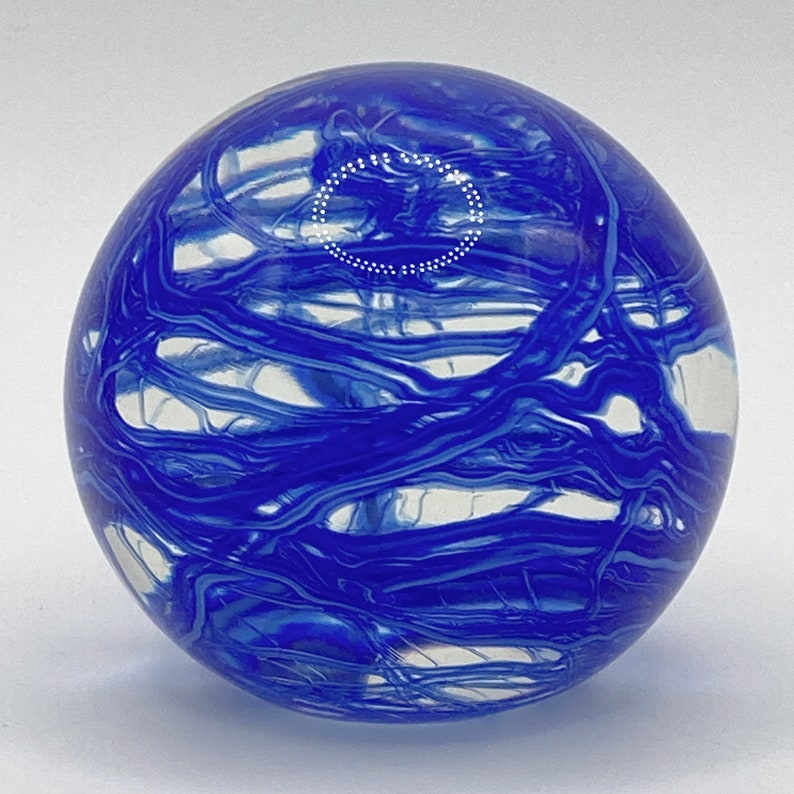 Vintage 1960s Murano Italy Shades of Blue Swirl Paperweight 3.5 Fratelli Toso image 1