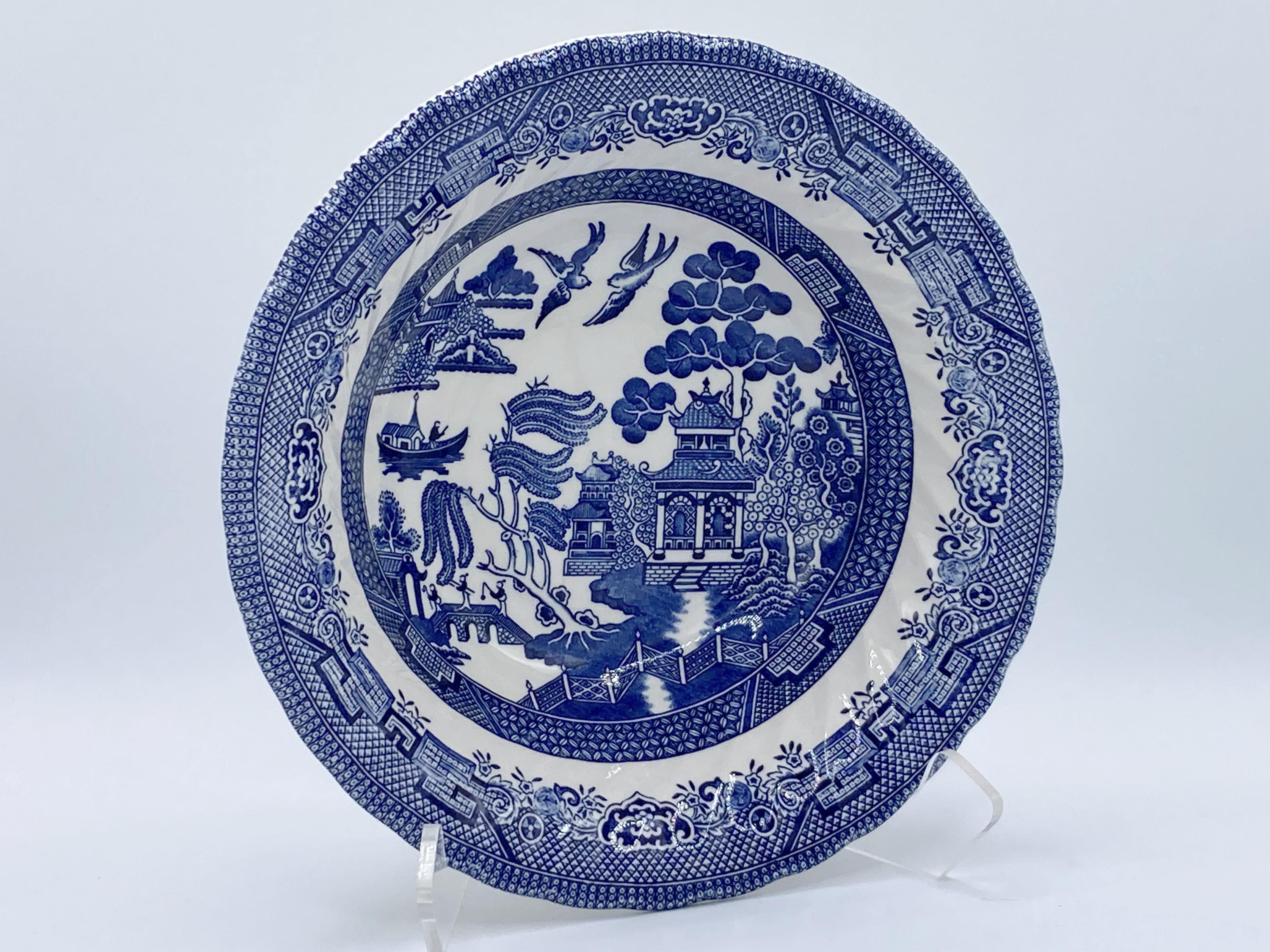 Vintage 1990's Blue Willow Ironstone 9.25" Serving Bowl Royal Wessex England UK
