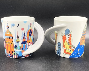 Vintage 1980er Rosenthal Studio Line Stadt Tasse N11 Dresden N29 Mannheim 2er Set