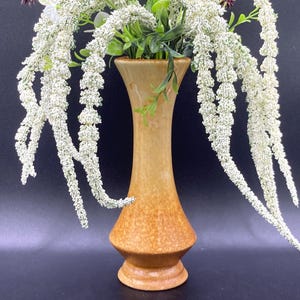 Vintage 1960&#39;s Haeger Pottery 9&quot; Bud Vase Butterscotch Yellow Brown #233