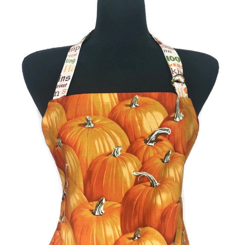 Retro Pumpkin Apron For women Thanksgiving Aprons for women Fall Decor Orange Pumpkin Kitchen Orange Apron with Ruffle Flirty