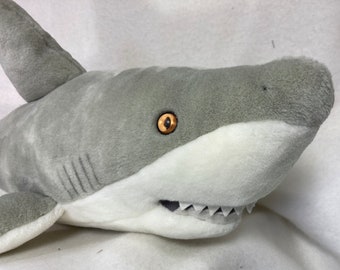 Vintage 2000 Wildlife Artists Great White Shark Plush Stuffed Animal Toy 28"