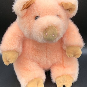 Vintage 1993 Sweet Peachy Pink Pig Hog Farm Animal Plush Stuffed Manhattan Toy Co