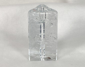 Vintage 1970s Iittala Arkipelago Glass Candlestick Holder / Finnish Art Glass / 5" / Clear / like Ice