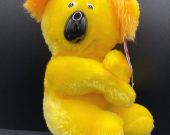 Vintage 1983 DOLE Bananimal Banabear Yellow Koala Bear Plush 9" Stuffed Animal / with tag