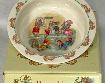 1981 Royal Doulton Bunnykins Schüssel mit Box / englisches Bone China