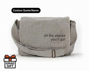 Custom Quote Graduation Messenger Bag Personalized Gift for Son Grandson or Class of 2026
