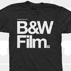 Black & White Film T-Shirt - Men / Unisex Camera Shirt - Film T-Shirt - Shoot Film TShirt - Photographer Gift - Hand Printed