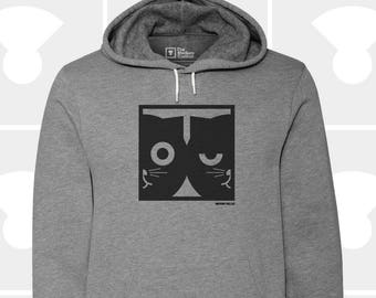 Unisex Hoodie Dueling Watson the Cat, Sweatshirt, Grey, Cat Shirt, Crazy Cat Lady, Kitty, Cat Sweatshirt, Pullover Hoodie for Women