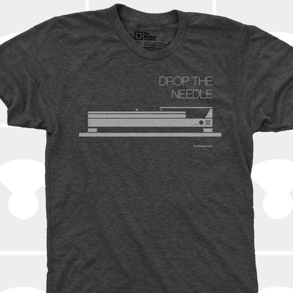 Plattenspieler, Herren-T-Shirt, Drop the Needle, DJ-Geschenk, Musik-Shirt, Dieter Rams, Mid Century, Geschenk für Ehemann, Freund