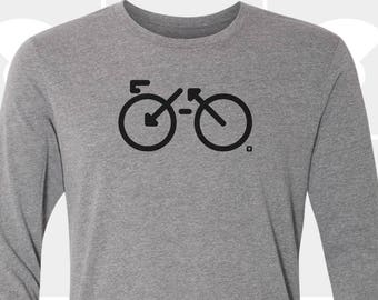 Bike, Long Sleeve T Shirt, Gift for Biker, Cyclist, Dad, Brother, Sister, Men's Shirt, Womens Clothing, Biking Gift, Bicycle