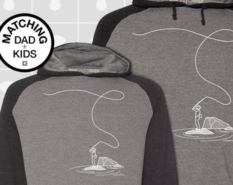 Matching Dad and Me Hoodie - Fly Fishing