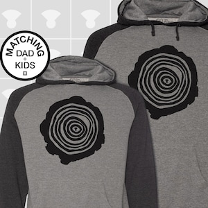 Matching Dad and Me Shirts, Father Son Matching Shirts, Men&#39;s Hoodie, Boys Hoodie, Girls Hoodie, Camping, Tree Rings, Dad Gift