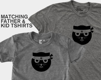 Matching Dad and Me Shirts - Kung Fu Watson the Cat