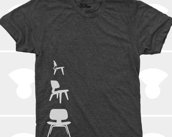 Men's TShirt Eames Plywood Chair 1946, Mid Century Modern, Eames Chair Shirt, S,M,L,Xl,Xxl American Apparel, Black (4 Colors) TShirt for Men