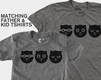 Matching Dad and Me Shirts - Three Musketeers Watson the Cat