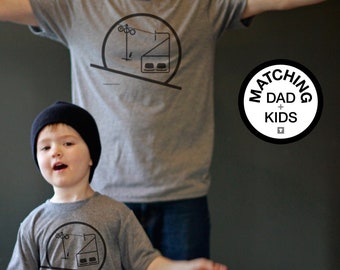 Skiing Gifts for Dad - Father Son Matching Shirts - Skiing Shirt - Dad and Baby Matching Shirts - Eames Chairlift