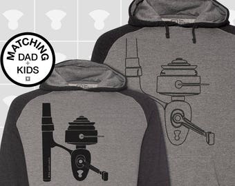 Matching Dad and Me Hoodie - Fishing Reel