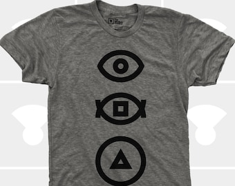 Geometric Science Shirt Men, Bauhaus Men Graphic Tee, Gift for Hiker, Gift for Men, Hipster Gift for Husband, Gift for Boyfriend