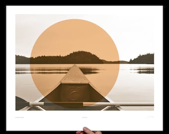 Canoe, Art Print, Canoe Art, Canoe Print, Lake House Decor, Rustic Cabin Decor, Nature Decor, Cabin Decor, Boundary Waters, Paddling