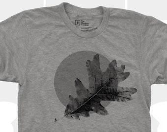 Oak Leaf Rise Shirt - Men Unisex TShirt, Plant Life Shirt, Forest Shirt, Botanical, Flora, Flora Fauna, Tree, Tree Shirt, Oak Tree - NEW 22