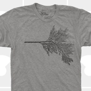 May include: A heather grey t-shirt with a black and white illustration of a tree branch with leaves. The text "The Nature Company" is printed on the tag.