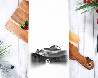 Mountains Scene Tea Towel