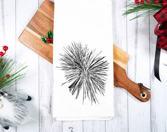 Pine Tree Burst Tea Towel