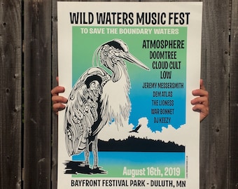 Atmosphere / Save the Boundary Waters  - Screen Printed Poster - Duluth 2019 Gig Poster