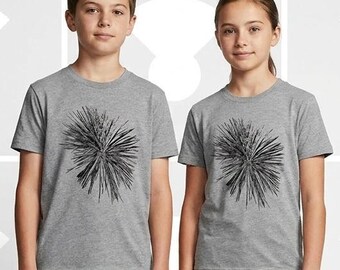 Pine Burst Kids Nature Shirt Outdoor Explorer Tee Wildschooling Gear Hand Printed