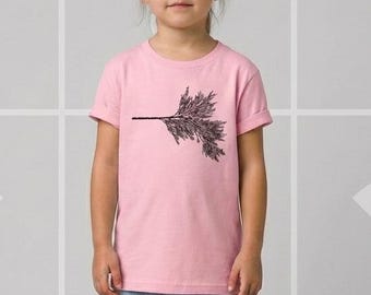 Kids Cedar Branch Anatomy Shirt, Botanical Science Tee, Forest School Gear