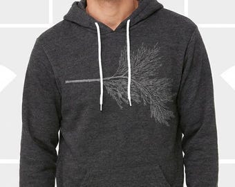 Men's Cedar Branch Hoodie | Scientific Botanical Pullover | Unique Gift for Tree Lovers