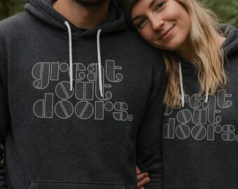 Minimalist Outdoor Typography Hoodie | Unisex Pullover Sweatshirt