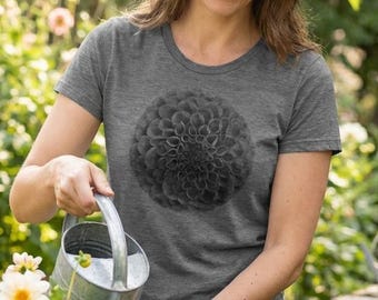 Dahlia Flower Shirt - Garden Gift for Mom, Floral Botanical Tee